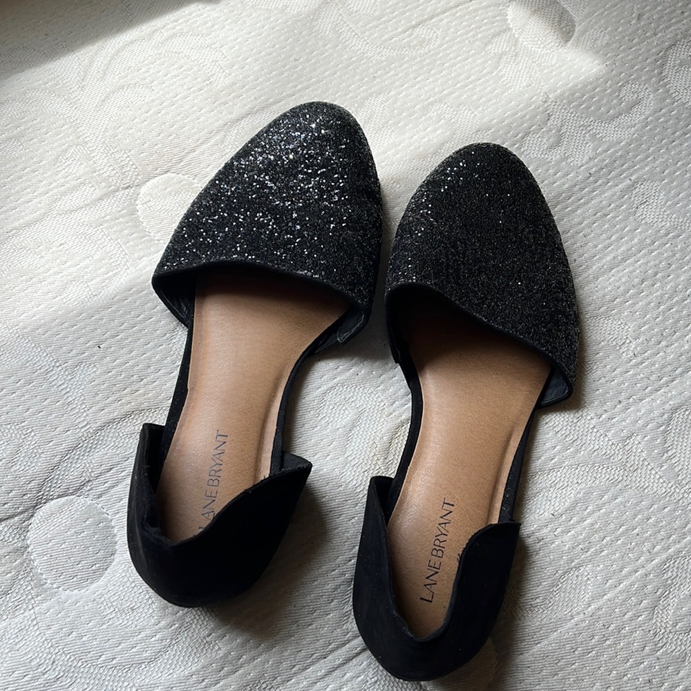 Lane Bryant Size 12 Glitter Flats NEW